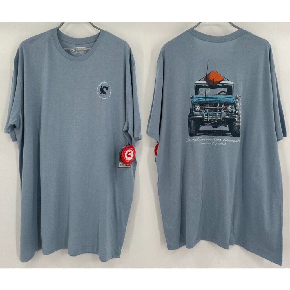 CCA Bronco Fishing Rig Short Sleeve T-Shirt Blue 2XL Men's Coastal Conservation